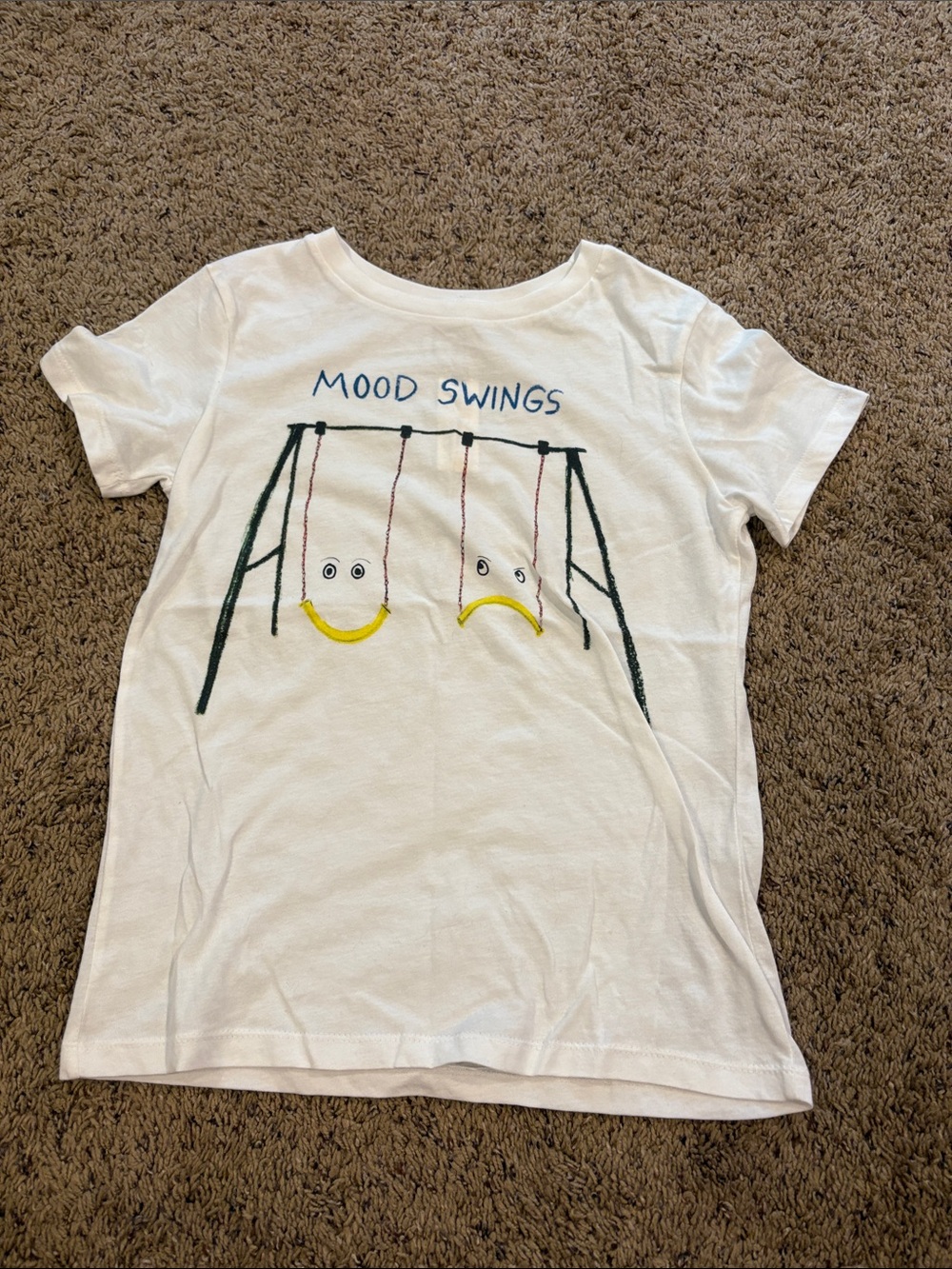 NWT Anthropologie White "Mood Swings" Graphic Tee